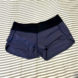Women’s Lululemon fast and free shorts.